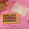 500g Assorted Mix Sweet Box with anjeer, rose laddu and American punch sweets in Happy Diwali gift packaging